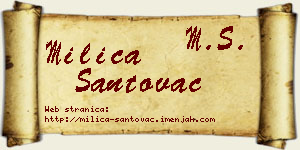 Milica Santovac vizit kartica